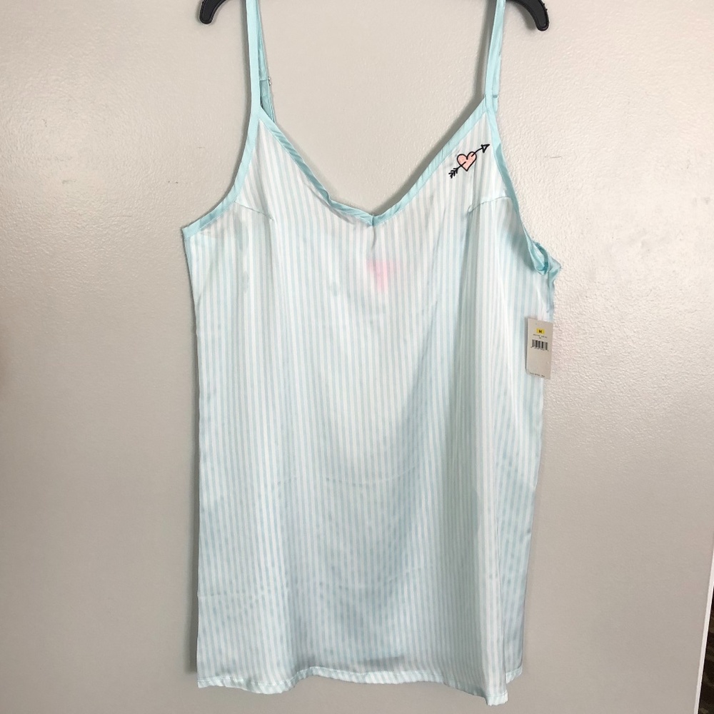 Betsey Johnson Embroidered Heart Striped Slip